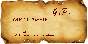Gáli Patrik névjegykártya
